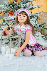 Image showing Happy small girl  have a christmas
