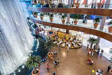 Image showing Waterfall in Dubai Mall - world\'s largest shopping mall