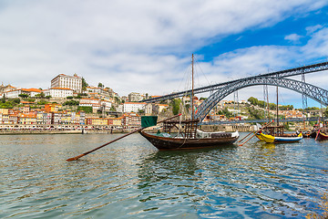 Image showing Porto and old  traditional boats