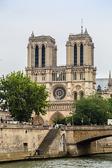 Image showing Seine and Notre Dame de Paris