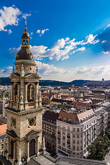 Image showing Aerial view at Budapest from the top of St Stephen Basilica