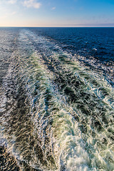 Image showing The wake behind a cruise ship