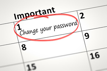 Image showing Change your password every month