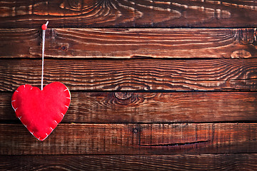 Image showing hearts on wood