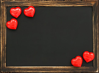 Image showing hearts and blackboard 