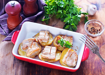 Image showing baked potato with lard