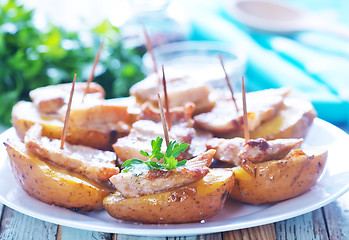 Image showing baked potato with lard