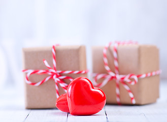 Image showing presents and hearts