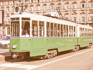 Image showing Old tram in Turin vintage