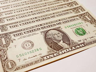 Image showing Retro look Dollar notes 1 Dollar