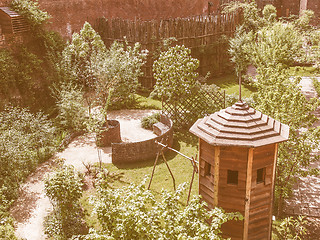 Image showing Medieval garden in Turin vintage