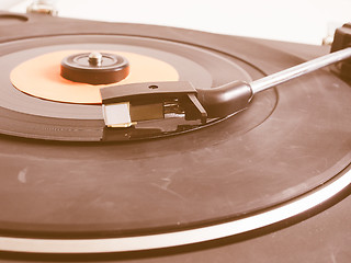 Image showing  Vinyl record on turntable vintage