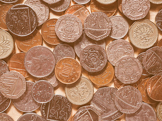 Image showing  Pound coins vintage