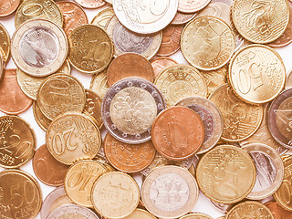 Image showing  Euro coins vintage