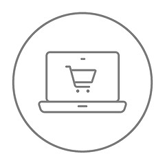 Image showing Online shopping line icon.