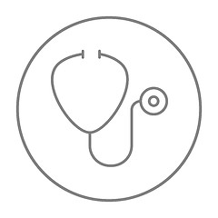 Image showing Stethoscope line icon.