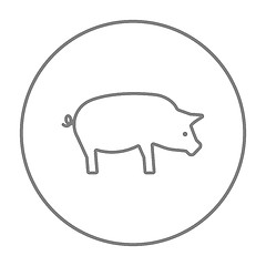 Image showing Pig line icon.