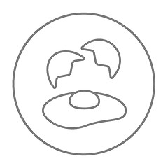 Image showing Broken egg and shells line icon.