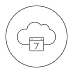 Image showing Cloud computing line icon.