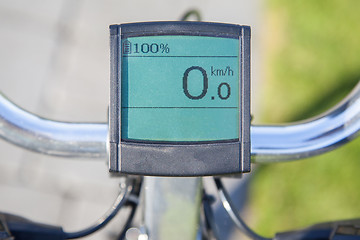 Image showing Electric bicycle display in the sun