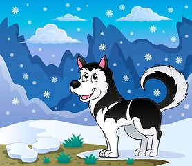 Image showing Husky dog theme image 2
