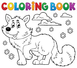 Image showing Coloring book polar fox theme 1