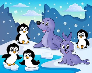 Image showing Seals and penguins theme image 2