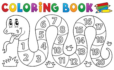 Image showing Coloring book snake with numbers theme