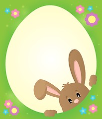 Image showing Egg shaped frame with lurking bunny 2