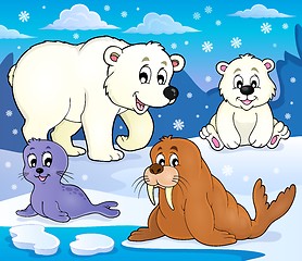 Image showing Various Arctic animals theme image 1