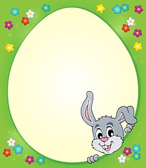 Image showing Egg shaped frame with lurking bunny 1