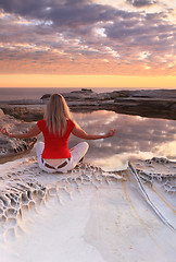 Image showing Meditation at Sunrise