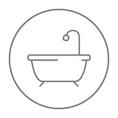 Image showing Bathtub with shower line icon.