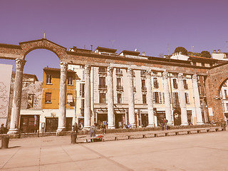 Image showing Retro looking Colonne di San Lorenzo Milan