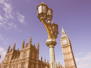 Image showing Retro looking Houses of Parliament in London