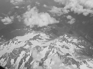 Image showing Black and white Alps glacier