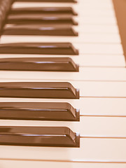 Image showing  Music keyboard keys vintage