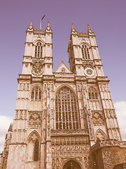 Image showing Retro looking Westminster Abbey in London