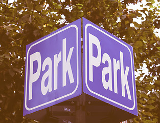 Image showing  Parking sign vintage
