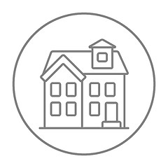 Image showing Two storey detached house line icon.