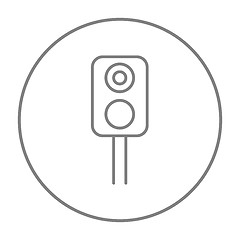 Image showing Railway traffic light line icon.