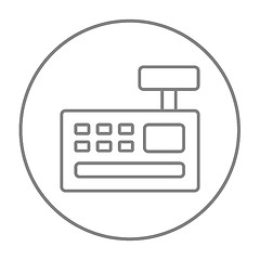 Image showing Cash register machine line icon.