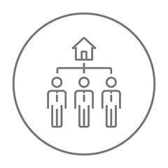 Image showing Three real estate agents line icon.