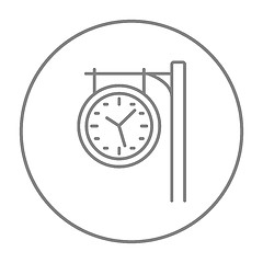 Image showing Train station clock line icon.