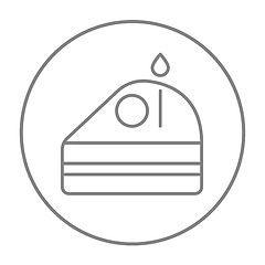 Image showing Slice of cake with candle line icon.