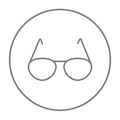 Image showing Eyeglasses line icon.