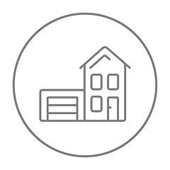 Image showing House with garage line icon.