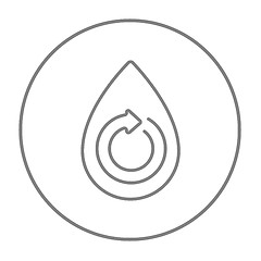 Image showing Water drop with circular arrow line icon.