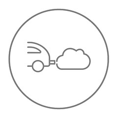 Image showing Car spewing polluting exhaust line icon.