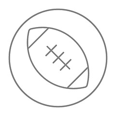 Image showing Rugby football ball line icon.